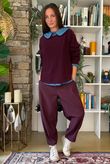 Bengaline Carrot Leg Trouser Aubergine